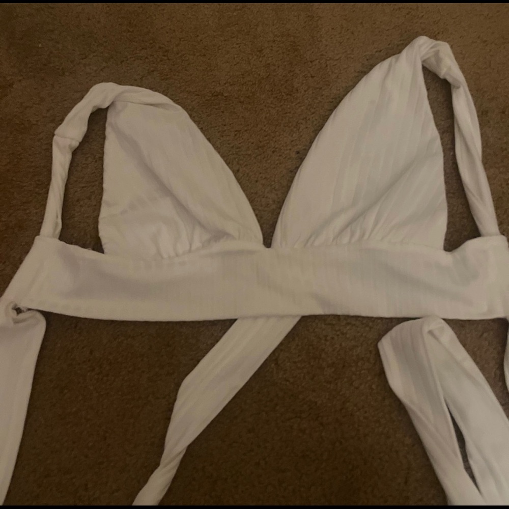 white wrap crop top shirt